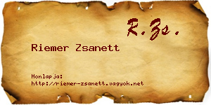 Riemer Zsanett névjegykártya